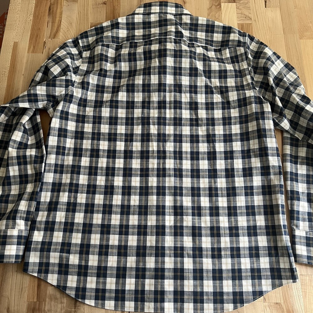UNTUCKit Long Sleeve Button-Up Shirt 100% Cotton Blue White Plaid - Slim Fit XL - Picture 3 of 9